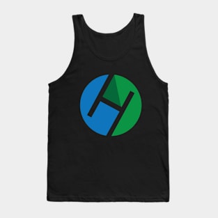 flat circle letter logo design with long shadow Tank Top